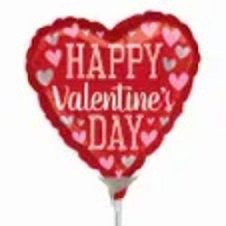 Valentine\'s Day Stick Mylar Balloon