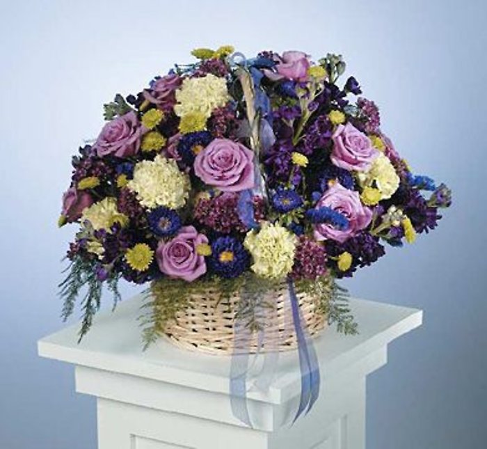 White Posy Basket
